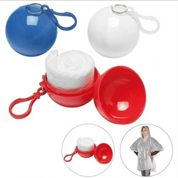 Emergency Rain Poncho Ball Key Chain
