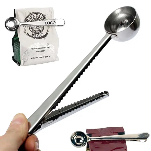 2 in 1 Coffee Measuring Spoon with Bag Clip