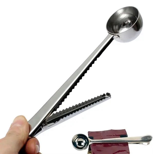 2 in 1 Coffee Measuring Spoon with Bag Clip