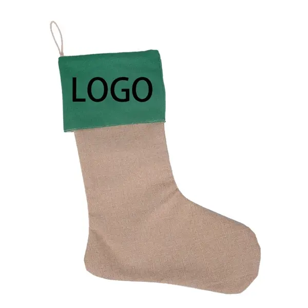 Mixed Linen And Hemp Christmas Stocking