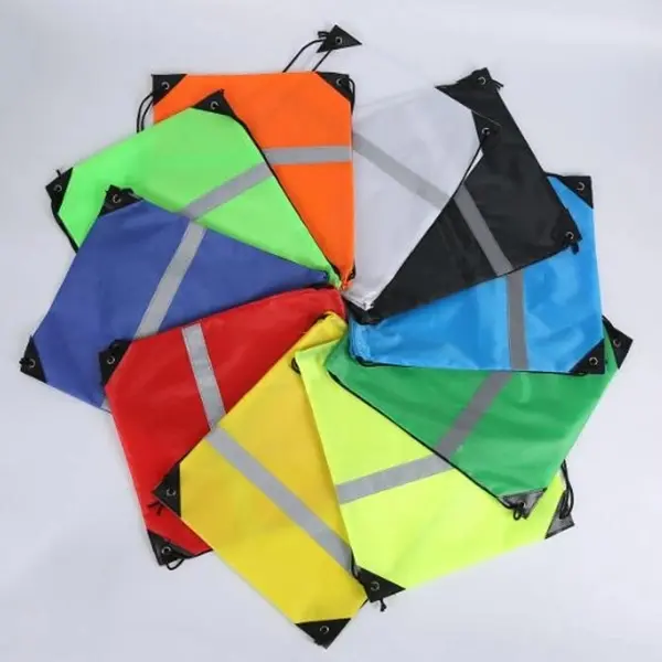 Reflective Safety Drawstring Backpack
