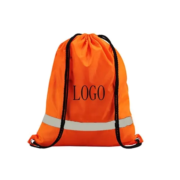 Insulated Drawstring Cooler Bag-with reflective stripe