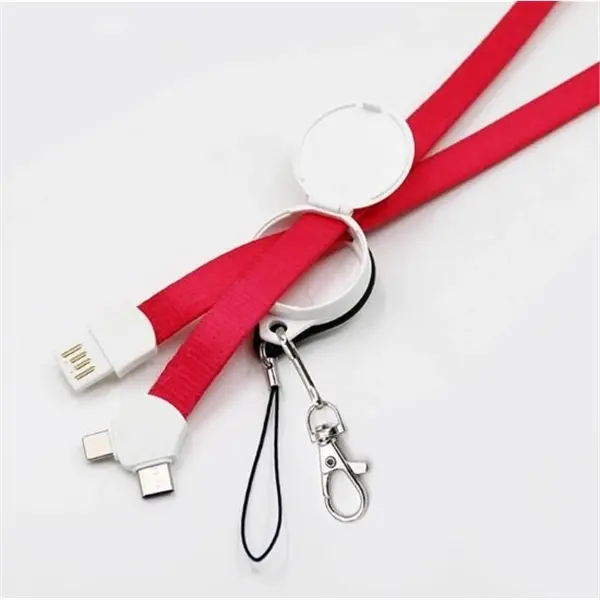 3 In 1 Charging USB Cable Lanyard