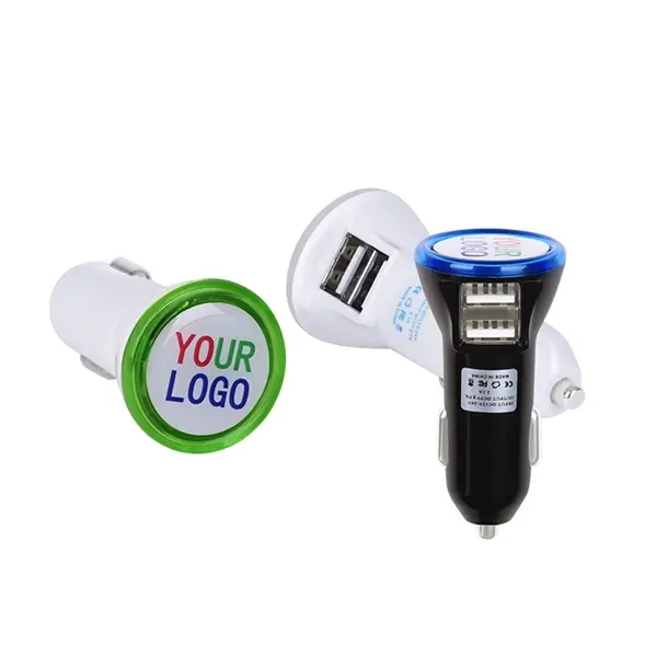 Round Dual USB Car Charger
