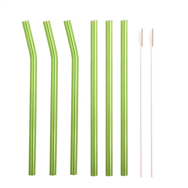7 9/10" Glass Drinking Straws Kit
