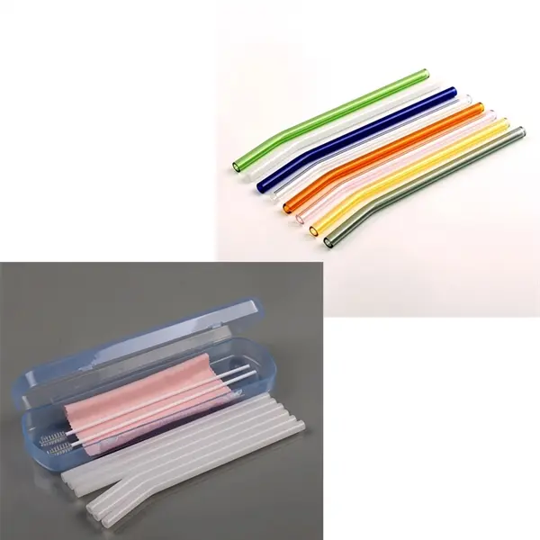 7 9/10" Glass Drinking Straws Kit