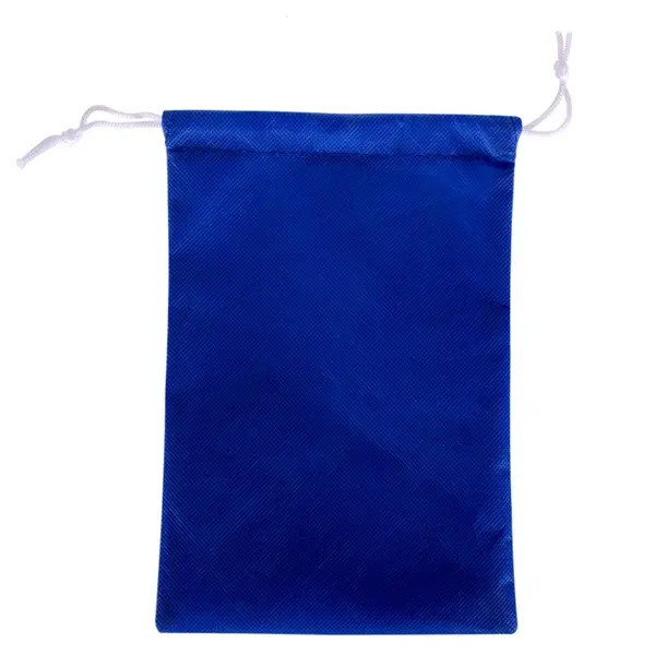 Non-woven bag with drawstring closure
