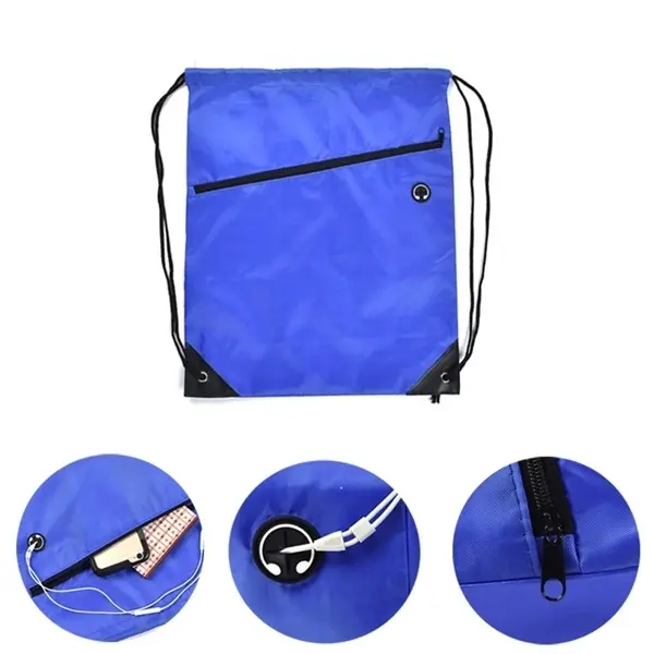Drawstring Backpack With Earphone Jack