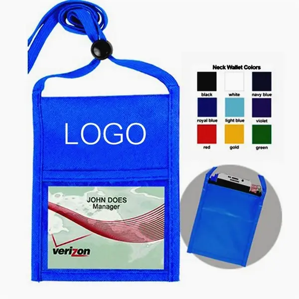 Economy Event Neck wallet w/ Printed 3/8" Lanyard