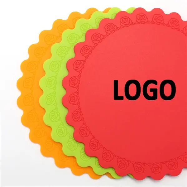 Decorative Border Silicone Cup Mat Heat Insulation Coaster