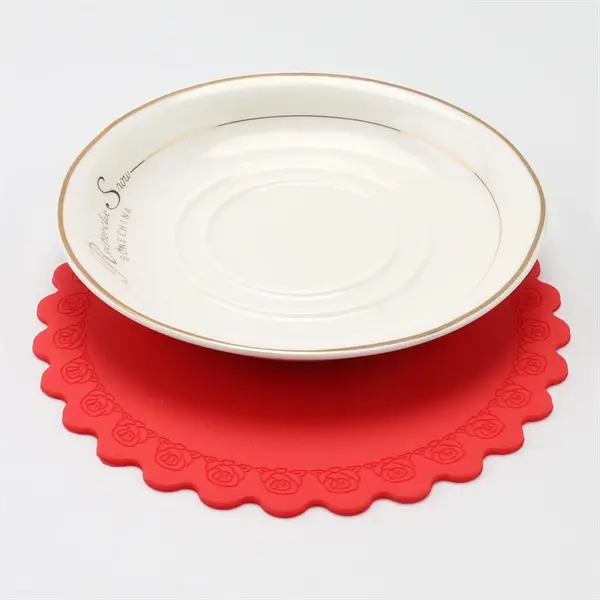 Decorative Border Silicone Cup Mat Heat Insulation Coaster