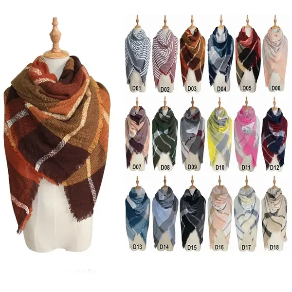 Lady Wrap Shawl Plaid Scarf