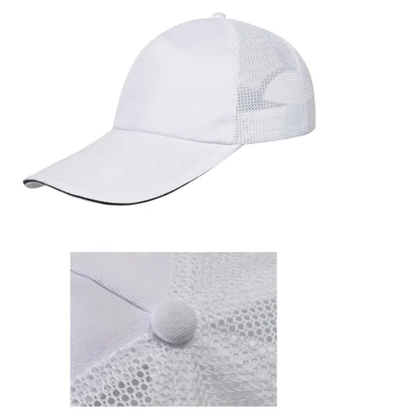 6 Panel Cotton Twill Curved Visor Baseball Cap W/ Mesh Back