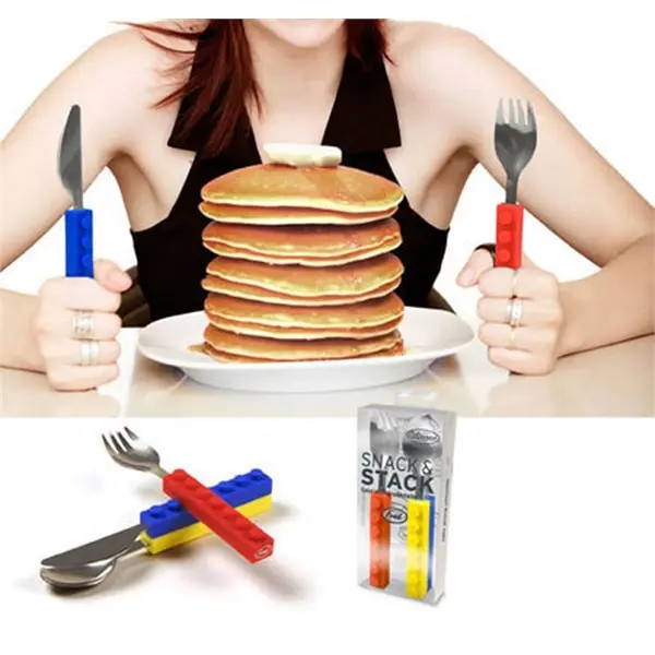 3 Pieces Building Block Lego Design Knife Fork & Spoon
