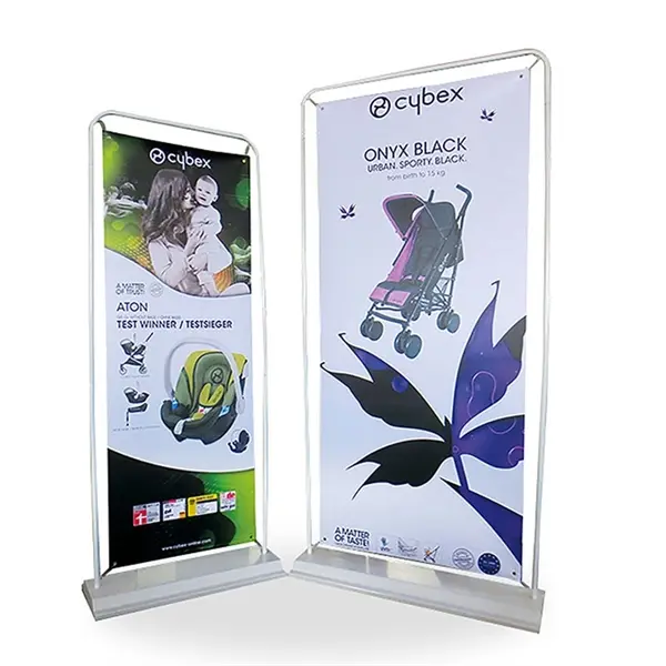 Tube Banner Stand with Steel Base 80" H x 37"W
