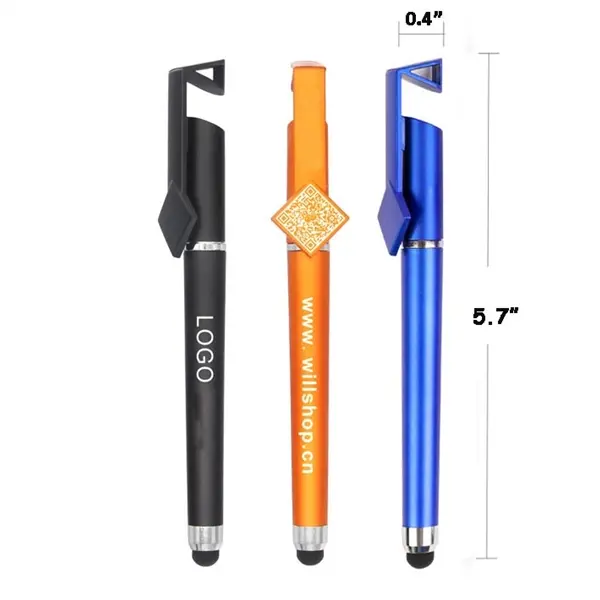 Custom QR Code Stylus Gel Pen With Phone Stand