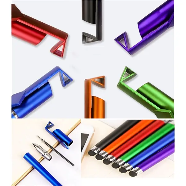 Custom QR Code Stylus Gel Pen With Phone Stand