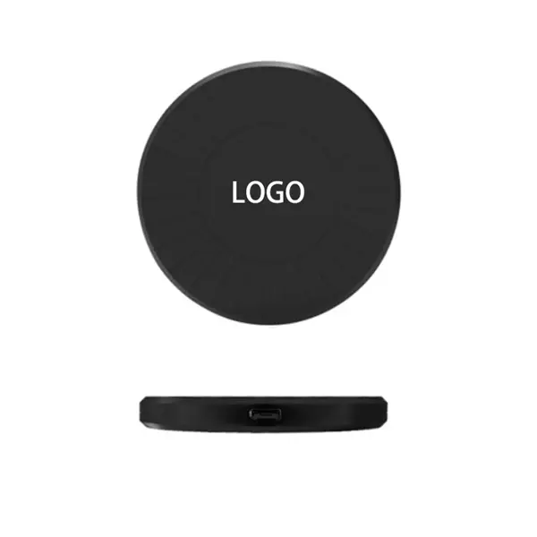 4.5" Black Disk Plastic Wireless Phone Charger
