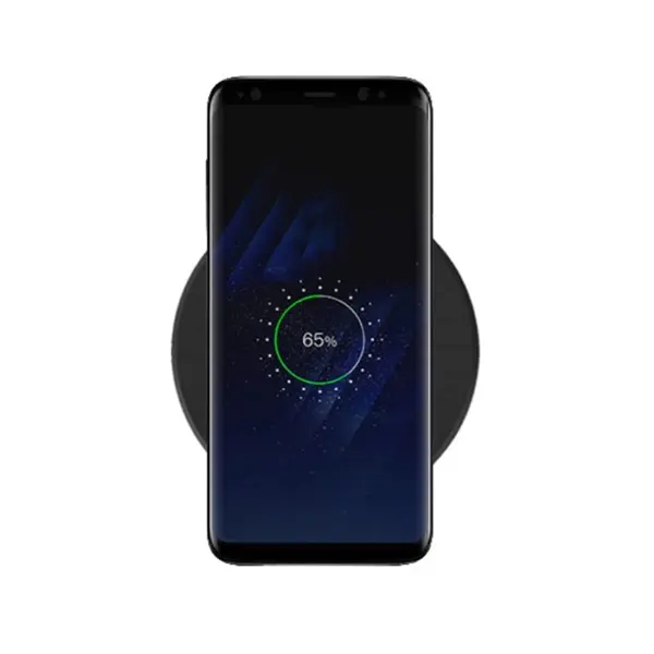 4.5" Black Disk Plastic Wireless Phone Charger