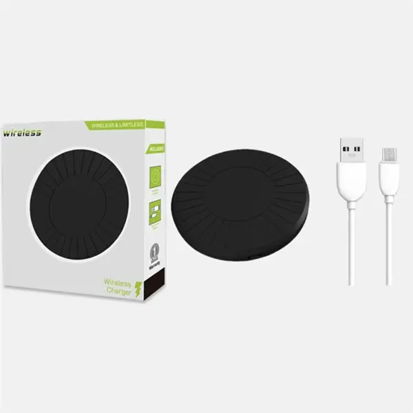4.5" Black Disk Plastic Wireless Phone Charger