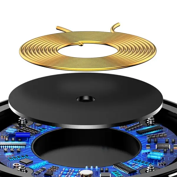 4.5" Black Disk Plastic Wireless Phone Charger