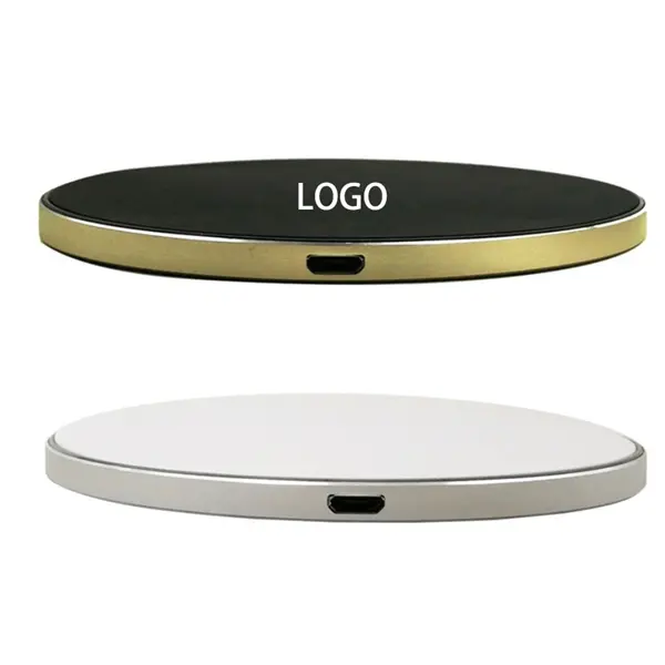 4.0" Black Disk Metallic Wireless Phone Charger