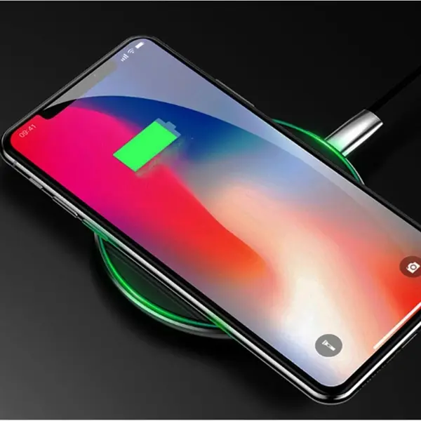 4.0" Black Disk Metallic Wireless Phone Charger