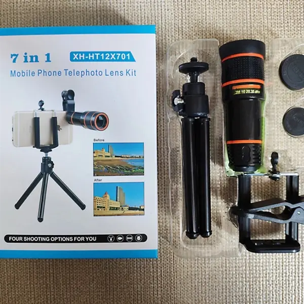 7 in 1 Universal Cell Phone Macro Lens 12X Telescope