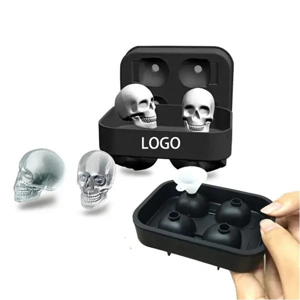 4 in 1 Skull Human Head Ice Mould Model