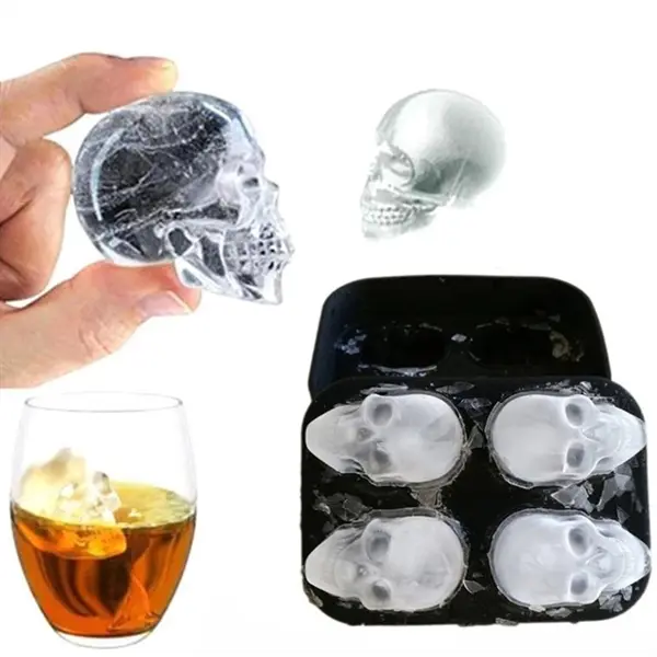 4 in 1 Skull Human Head Ice Mould Model