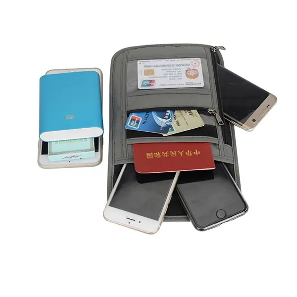RFID Nylon Neck Travel Pouch Passport Holder Waterproof Tra