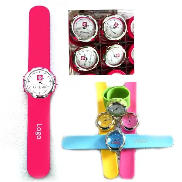 Custom Silicone Slap Watch W/ Printing On Dial