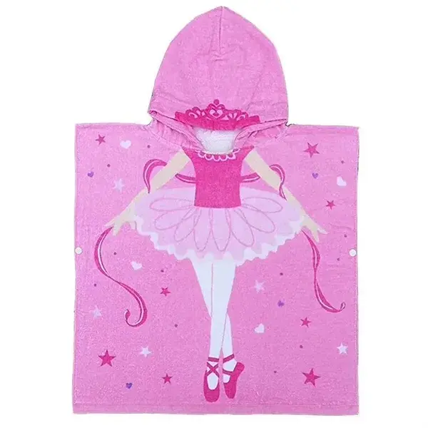 Children Beach Towel Cute Cartoon Hooded Cloak