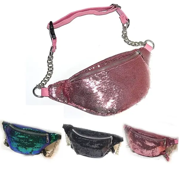 Versatile sequined Multi-functional chest bag