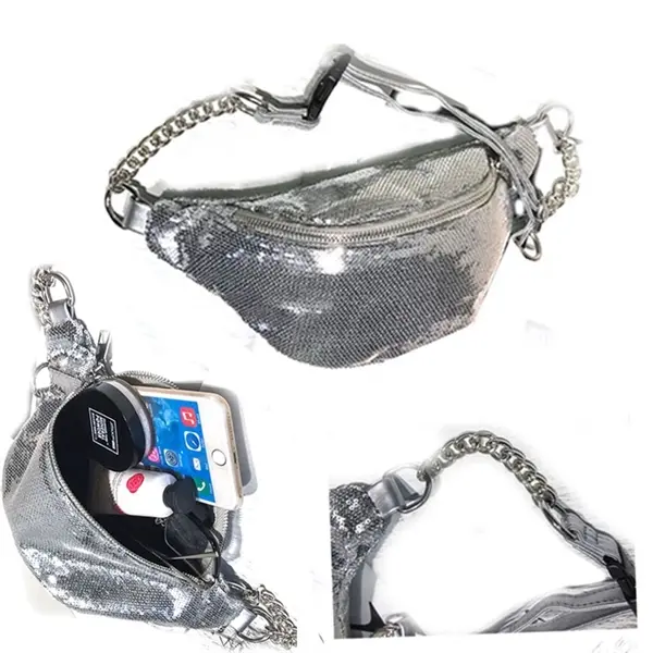 Versatile sequined Multi-functional chest bag