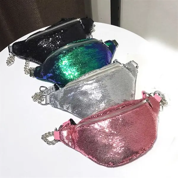 Versatile sequined Multi-functional chest bag