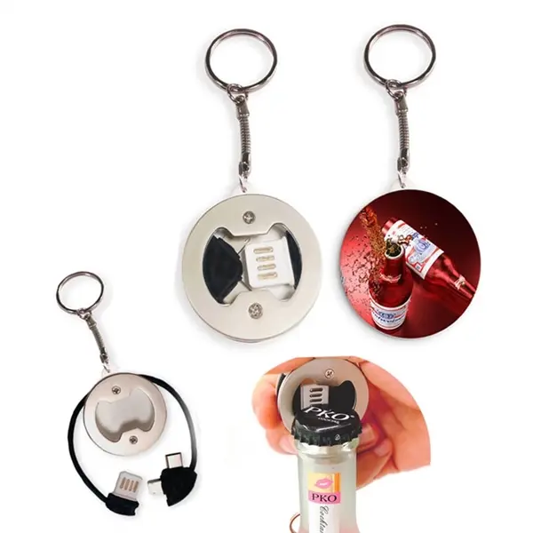 Bottle Opener Keychain USB Charger Cable