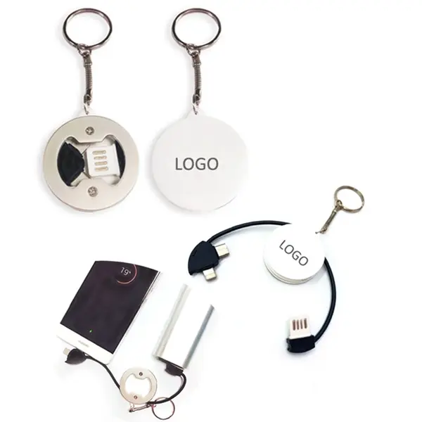 Bottle Opener Keychain USB Charger Cable