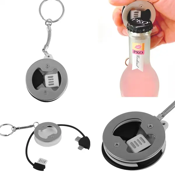 Bottle Opener Keychain USB Charger Cable