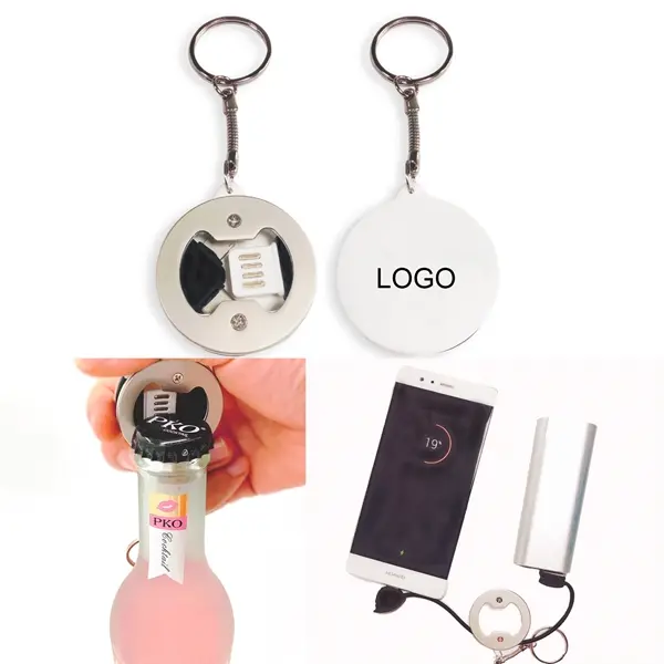 Bottle Opener Keychain USB Charger Cable