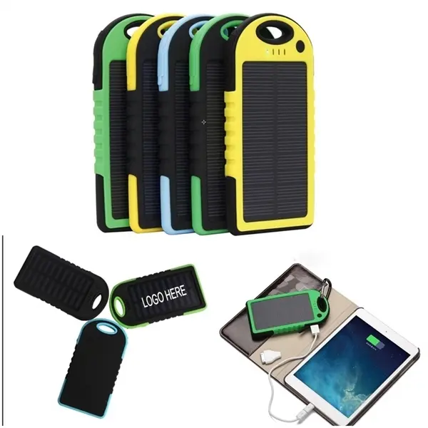 Custom 4000mAh Solar Power Bank – Waterproof Outdoor Charger with LED Light