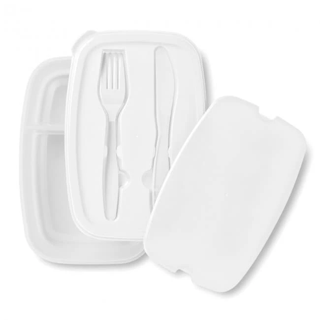 Lunch box with cutlery set
