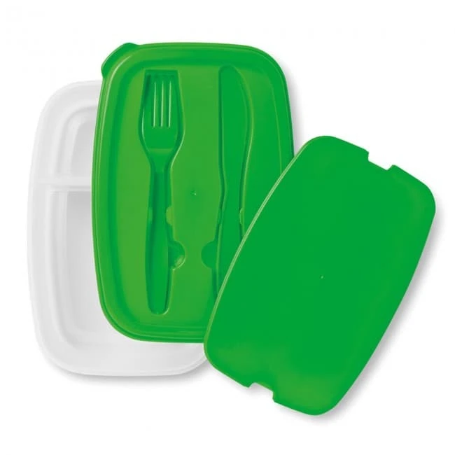 Lunch box with cutlery set