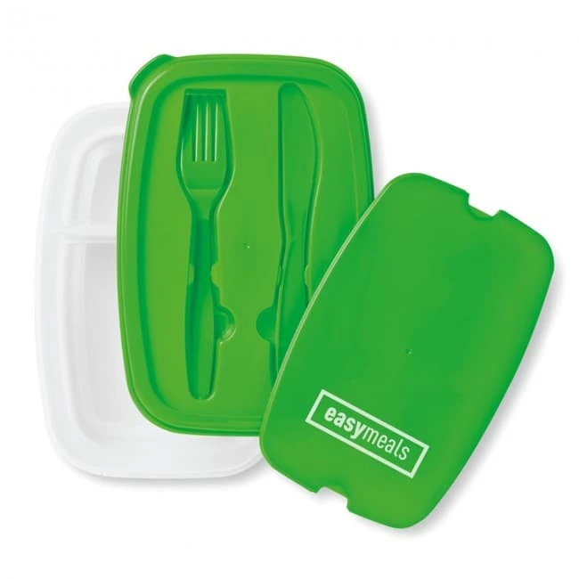 Lunch box with cutlery set