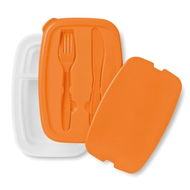 Lunch box with cutlery set