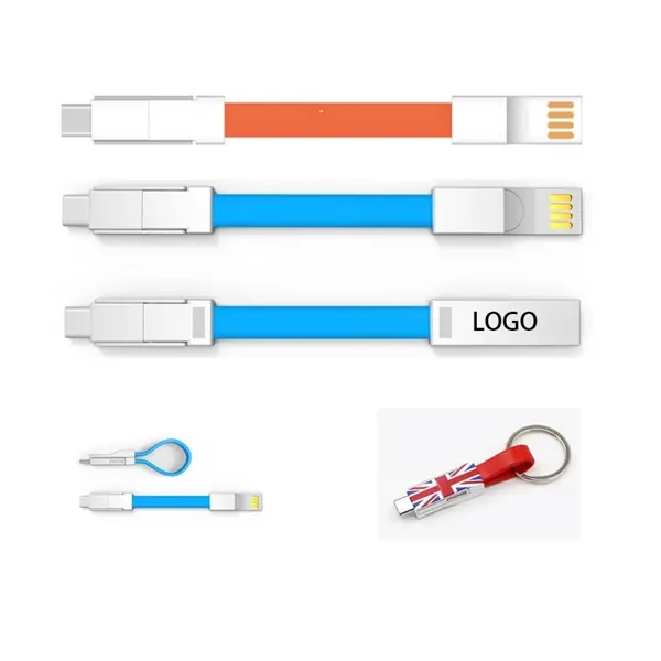 Key ring 3 in 1 data cable USB charger Cable USB Type C Ca