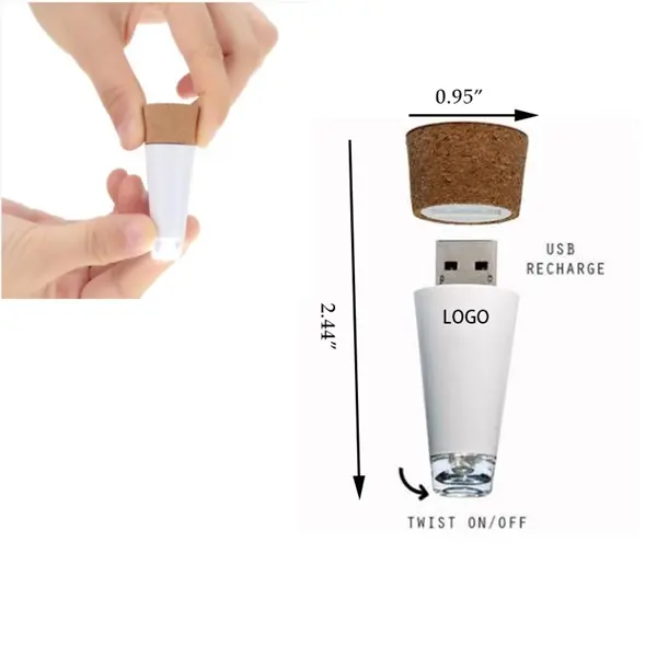 Rechargeable LED Bottle Stopper With USB Interface Reserved