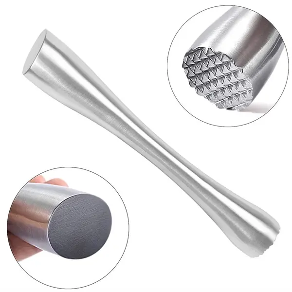 8" Serrated Edge Stainless Steel Cocktail Muddlers