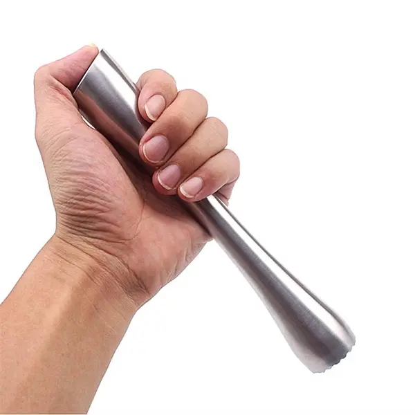 8" Serrated Edge Stainless Steel Cocktail Muddlers