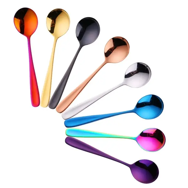 304 Stainless Steel Spoon Household Round Stirring Spoon